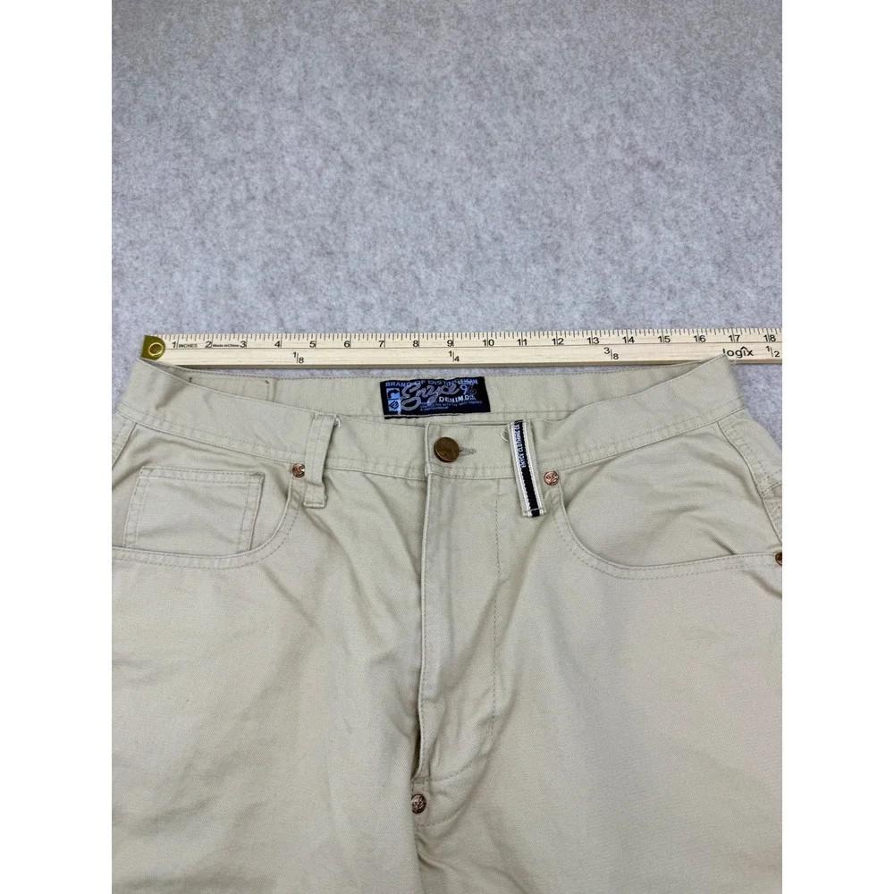 Enyce Mens 34 Khaki Baggy Shorts Y2K Hip Hop Streetwear Twill 90s Tan wide leg